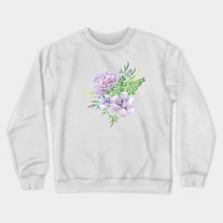 Lavender Purple Succulent Bouquet Cluster Crewneck Sweatshirt